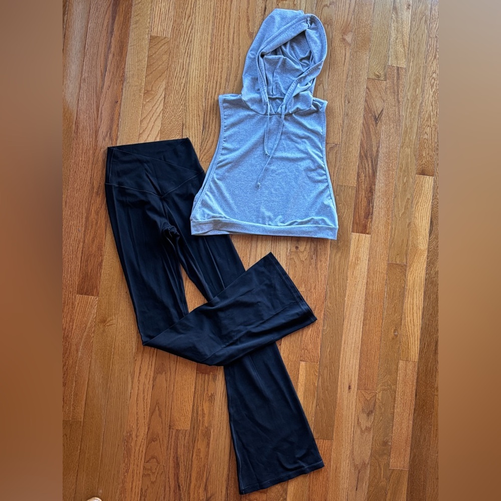 Bundle of pants leggings and sport hooded vest in size S